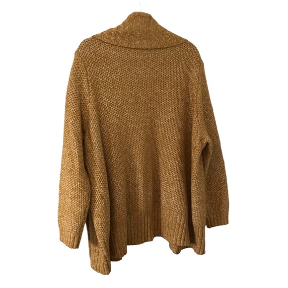 Ava & Viv 2X mustard marled cardigan sweater - Picture 2 of 5